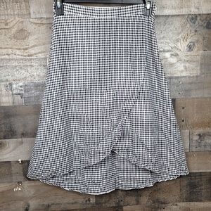Loft Faux Wrap A-line Skirt Plaid Skirt